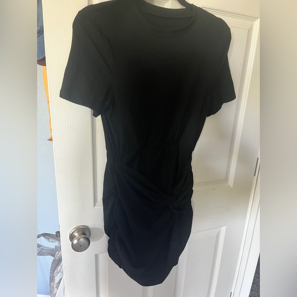 SHEIN Black Ruched Mini Bodycon Dress